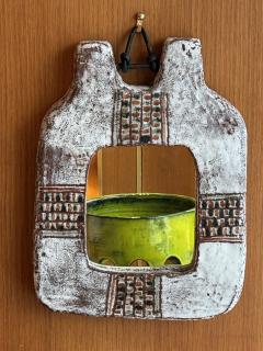 Jean Rivier Ceramic mirror by Jean et Claudie Rivier France 1960s - 3530773