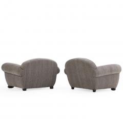 Jean Roy re A Large Pair of Art Deco Upholstered Club Chairs C 1935  - 4541032