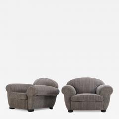 Jean Roy re A Large Pair of Art Deco Upholstered Club Chairs C 1935  - 4545248