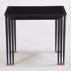 Jean Roy re A set of three French iron nesting tables C 1950 in the manner of Jean Royere  - 4017403