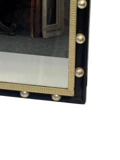 Jean Roy re BLACK SILVER BALL FRAMED RECTANGULAR MIRROR IN THE MANNER OF JEAN ROYERE - 4711480