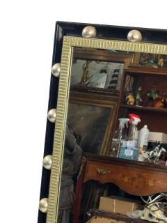 Jean Roy re BLACK SILVER BALL FRAMED RECTANGULAR MIRROR IN THE MANNER OF JEAN ROYERE - 4711484