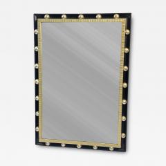 Jean Roy re BLACK SILVER BALL FRAMED RECTANGULAR MIRROR IN THE MANNER OF JEAN ROYERE - 4716535