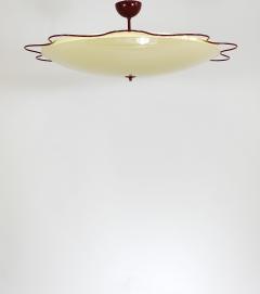 Jean Roy re Grand Mid Century Flush Mount Uplight Ceiling Lamp from Filmcasino Vienna 1950s - 4271385