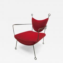 Jean Roy re Jean Roy re Documented Pair of Black Wrought Iron Lounge Chairs Model Yo Yo - 3343207