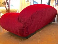 Jean Roy re Jean Roy re Extremely Rare Documented Red Couch Covered in Wool Faux Fur - 2333313