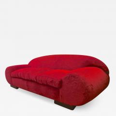 Jean Roy re Jean Roy re Extremely Rare Documented Red Couch Covered in Wool Faux Fur - 2336455