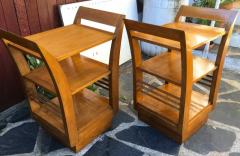 Jean Roy re Jean Roy re Pair of Two Tier Bedsides or Side Tables in Oak - 3342909