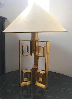 Jean Roy re Jean Roy re Rarest Documented Gold Leaf Wrought Iron Table Lampe Model Pekin  - 368462