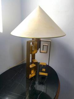 Jean Roy re Jean Roy re Rarest Documented Gold Leaf Wrought Iron Table Lampe Model Pekin  - 368463