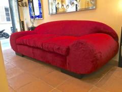 Jean Roy re Jean Roy re Rarest Mammoth Big Documented Red Couch Covered in Wool Faux Fur - 362192