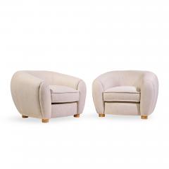Jean Roy re Jean Roy re Style Mid Century Polar Bear Lounge Chairs Pair - 4562801