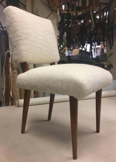 Jean Roy re Jean Royere Ash Rare Set of Three Chairs Covered in Wool Faux Fur - 2333728