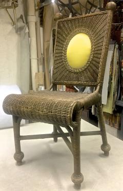 Jean Roy re Jean Royere Style 40s Rare Set of 10 Rattan Dining Chairs in Vintage Condition - 609462