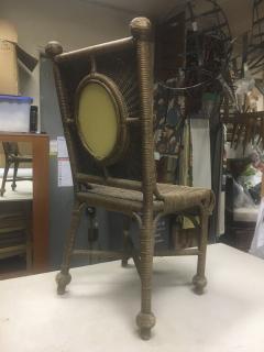 Jean Roy re Jean Royere Style 40s Rare Set of 10 Rattan Dining Chairs in Vintage Condition - 609463