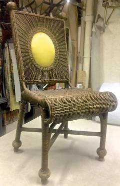 Jean Roy re Jean Royere Style 40s Rare Set of 10 Rattan Dining Chairs in Vintage Condition - 609468