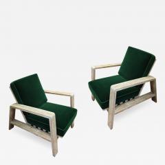 Jean Roy re Jean Royere documented pair of cerused oak lounge chairs - 1462839