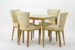 Jean Roy re Jean Royere documented vintage 4 trefle chairs covered in raphia cloth - 948826