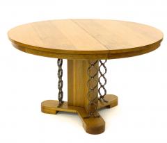 Jean Roy re Jean Royere extendable documented genuine oak model Ruban dinning table - 1599514