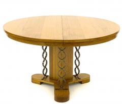 Jean Roy re Jean Royere extendable documented genuine oak model Ruban dinning table - 1599525