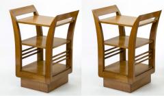 Jean Roy re Jean Royere for Gouffe pair of oak 2 tier coffee table or side table - 878057