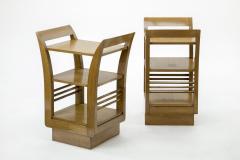 Jean Roy re Jean Royere for Gouffe pair of oak 2 tier coffee table or side table - 878058