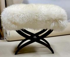 Jean Roy re Jean Royere iconic sheep fur stool - 2333337