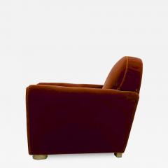 Jean Roy re Jean Royere pair of comfy vintage club chair in original red mohair cloth - 1624415