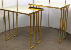 Jean Roy re Jean Royere pair of gilt iron stack tables - 3102004