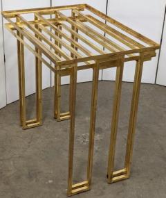 Jean Roy re Jean Royere pair of gilt iron stack tables - 3102030