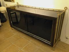 Jean Roy re Jean Royere rarest buffet model Yo Yo with black opaline sliding doors - 1312429