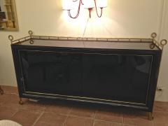 Jean Roy re Jean Royere rarest buffet model Yo Yo with black opaline sliding doors - 1312448