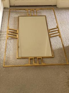 Jean Roy re Jean Royere rarest documented gold leaf wrought iron mirror - 2324196