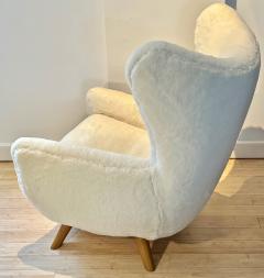 Jean Roy re Jean Royere single petit l phanteau lounge chair newly covered in faux fur - 3094588