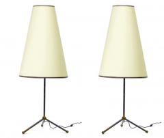 Jean Roy re Jean Royere style pair of tripod table lamp - 864723