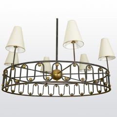 Jean Roy re Jean Royere vintage documented rarest model Ondulation big chandelier - 1031613