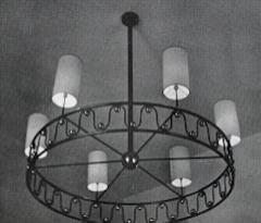 Jean Roy re Jean Royere vintage documented rarest model Ondulation big chandelier - 2408462