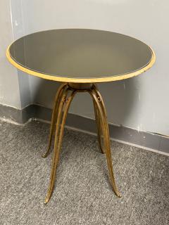 Jean Roy re MID CENTURY GILT IRON AND BROWN MIRROR TABLE ATTRIBUTED TO JEAN ROYERE - 4275105