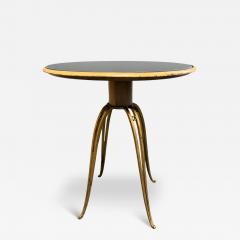 Jean Roy re MID CENTURY GILT IRON AND BROWN MIRROR TABLE ATTRIBUTED TO JEAN ROYERE - 4277143
