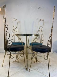 Jean Roy re MID CENTURY JEAN ROYERE STYLE GILT METAL CAFE TABLE AND CHAIRS - 1798215