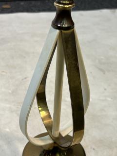 Jean Roy re MODERNIST BRASS ENAMEL RIBBON BALLOON LAMPS IN THE STYLE OF JEAN ROYERE - 2903096