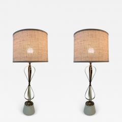 Jean Roy re MODERNIST BRASS ENAMEL RIBBON BALLOON LAMPS IN THE STYLE OF JEAN ROYERE - 2906135