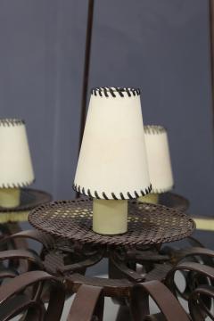 Jean Roy re MidCentury French Chandelier in forged iron attributed to Jean Roy re 1950s - 1267831