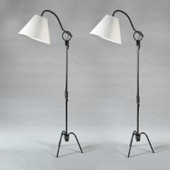 Jean Roy re PAIR OF JEAN ROY RE ADJUSTABLE IRON FLOOR LAMP 1940 - 3387304