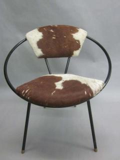 Jean Roy re Pair of French Mid Century Modern Cowhide Lounge Chairs Spirit of Jean Roye re - 1811290