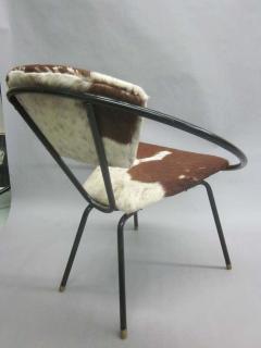 Jean Roy re Pair of French Mid Century Modern Cowhide Lounge Chairs Spirit of Jean Roye re - 1811294