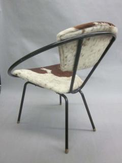 Jean Roy re Pair of French Mid Century Modern Cowhide Lounge Chairs Spirit of Jean Roye re - 1811298