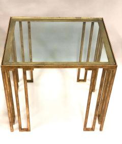 Jean Roy re Pair of French Midcentury Gilt Iron Creneaux Tables attributed to Jean Roy re - 1604489