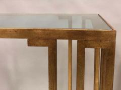 Jean Roy re Pair of French Midcentury Gilt Iron Creneaux Tables attributed to Jean Roy re - 1604496