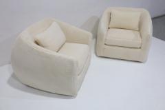Jean Roy re Pair of Jean Royere Style Polar Lounge Chairs in Holly Hunt Great Plains - 4573876